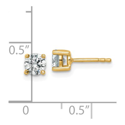 14K Yellow Gold 3/4 ct tw 4.5mm Round Lab-Grown Diamond Stud Earrings – view 6