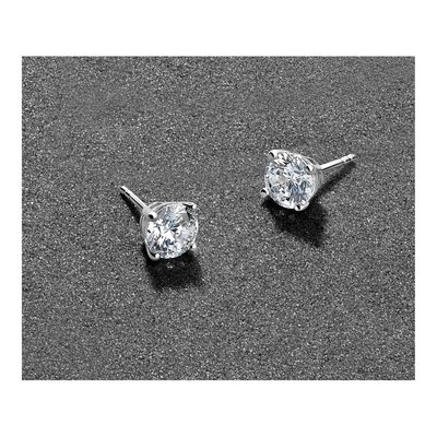 10K White Gold 1.00 ct tw 5mm Round Diamond 1ctw Stud Earrings – view 7