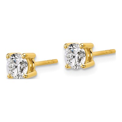 10K Yellow Gold 1.00 ct tw 5mm Round Diamond 1ctw Stud Earrings – view 3
