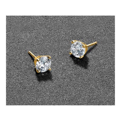 10K Yellow Gold 1.00 ct tw 5mm Round Diamond 1ctw Stud Earrings – view 7