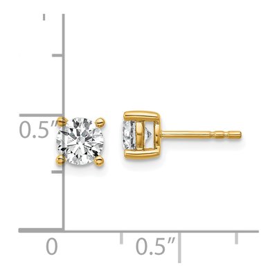 14K Yellow Gold 1 ct tw 5mm Round Lab-Grown Diamond Stud Earrings – view 7