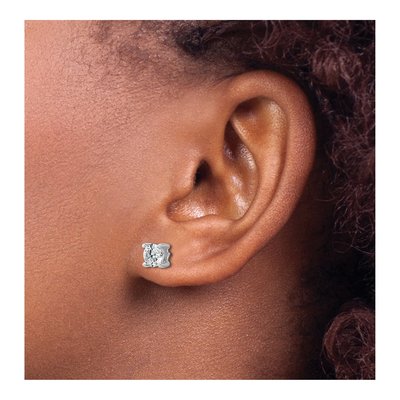 14K White Gold 1 ct tw 5mm Round Lab-Grown Diamond Stud Earrings – view 4