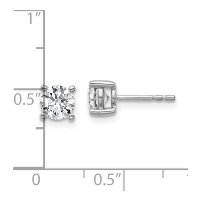 14K White Gold 1 ct tw 5mm Round Lab-Grown Diamond Stud Earrings – view 6