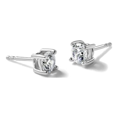 14K White Gold 1 ct tw 5mm Round Lab-Grown Diamond Stud Earrings – view 8
