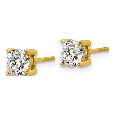 14K Yellow Gold 1 1/2 ct tw 5.8mm Round Lab-Grown Diamond Stud Earrings – view 4