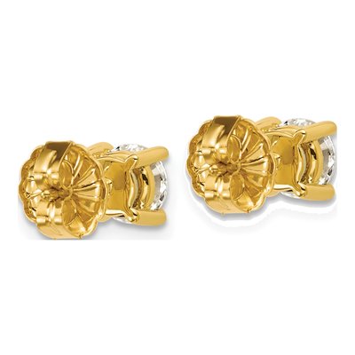 14K Yellow Gold 1 1/2 ct tw 5.8mm Round Lab-Grown Diamond Stud Earrings – view 6