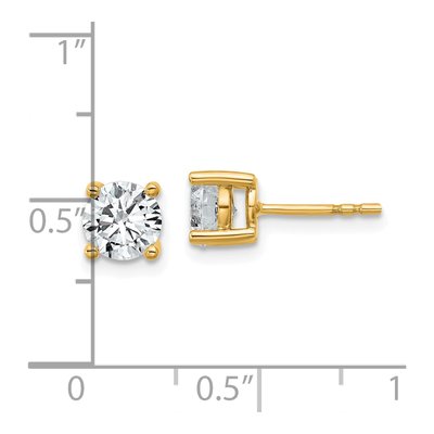 14K Yellow Gold 1 1/2 ct tw 5.8mm Round Lab-Grown Diamond Stud Earrings – view 7
