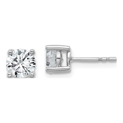 14K White Gold 1 1/2 ct tw 5.8mm Round Lab-Grown Diamond Stud Earrings