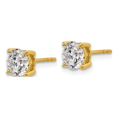 14K Yellow Gold 2 ct tw 6.5mm Round Lab-Grown Diamond Stud Earrings – view 4