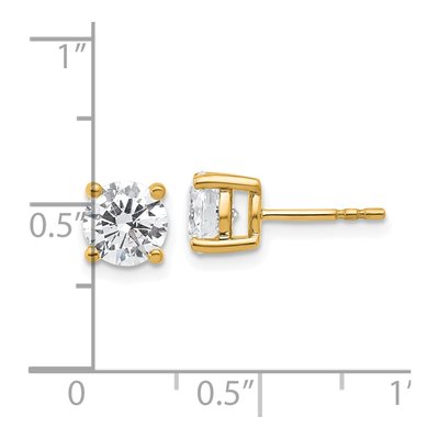 14K Yellow Gold 2 ct tw 6.5mm Round Lab-Grown Diamond Stud Earrings – view 7