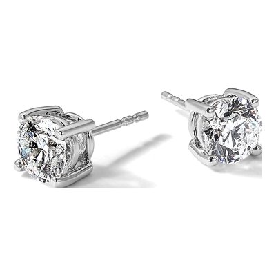 14K White Gold 2 ct tw 6.5mm Round Lab-Grown Diamond Stud Earrings – view 8