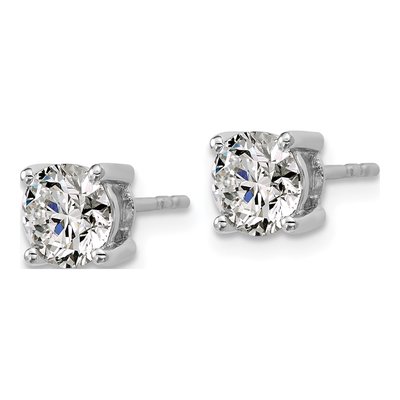 14K White Gold 2 ct tw 6.5mm Round Lab-Grown Diamond Stud Earrings – view 3