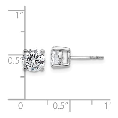 14K White Gold 2 ct tw 6.5mm Round Lab-Grown Diamond Certified Stud Earrings – view 6