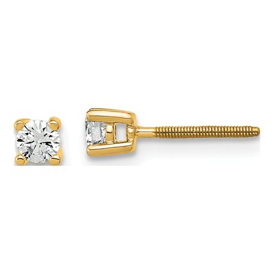 14K Yellow Gold 1/5 ct tw 3mm Round Lab-Grown Diamond Stud Earrings