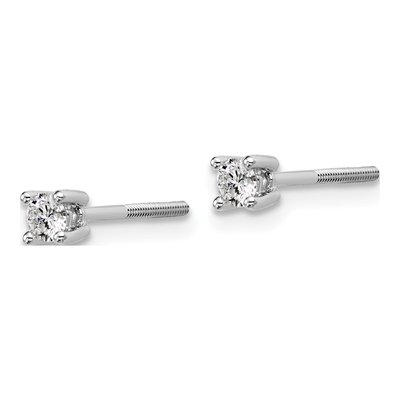 14K White Gold 1/5 ct tw 3mm Round Lab-Grown Diamond Stud Earrings – view 3