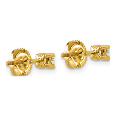 14K Yellow Gold 1/4 ct tw 3.2mm Round Lab-Grown Diamond Stud Earrings – view 6