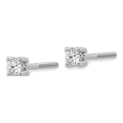 14K White Gold 1/4 ct tw 3.2mm Round Lab-Grown Diamond Stud Earrings – view 3