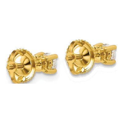 14K Yellow Gold 1/3 ct tw 3.5mm Round Lab-Grown Diamond Stud Earrings – view 6