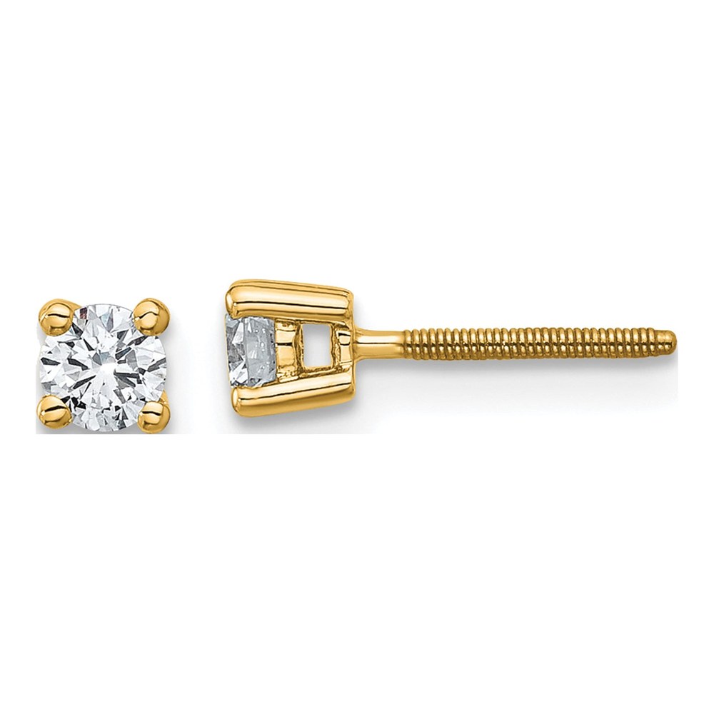 14K Yellow Gold 1/3 ct tw 3.5mm Round Lab-Grown Diamond Stud Earrings