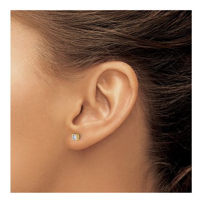 14K Yellow Gold 1/3 ct tw 3.5mm Round Lab-Grown Diamond Stud Earrings – view 5