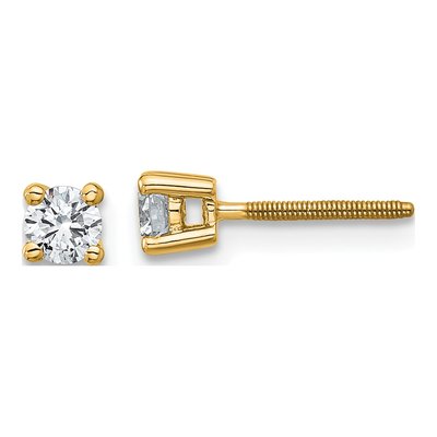 14K Yellow Gold 1/3 ct tw 3.5mm Round Lab-Grown Diamond Stud Earrings