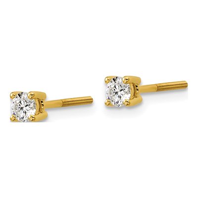 14K Yellow Gold 1/3 ct tw 3.5mm Round Lab-Grown Diamond Stud Earrings – view 4
