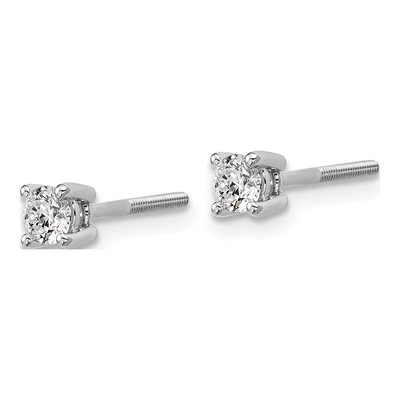 14K White Gold 1/3 ct tw 3.5mm Round Lab-Grown Diamond Stud Earrings – view 3