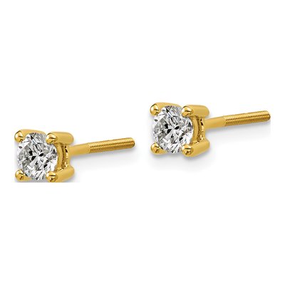 14K Yellow Gold 1/2 ct tw 4mm Round Lab-Grown Diamond Stud Earrings – view 4