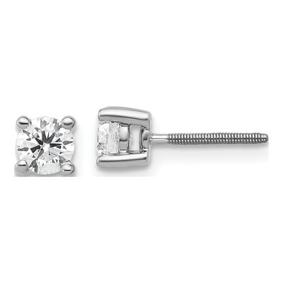 14K White Gold 1/2 ct tw 4mm Round Lab-Grown Diamond Stud Earrings