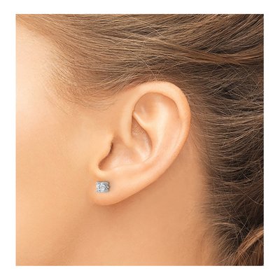 14K White Gold 1/2 ct tw 4mm Round Lab-Grown Diamond Stud Earrings – view 4