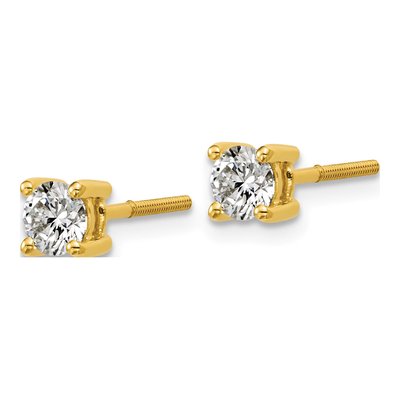 14K Yellow Gold 5/8 ct tw 4.4mm Round Lab-Grown Diamond Stud Earrings – view 3