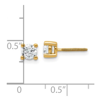 14K Yellow Gold 5/8 ct tw 4.4mm Round Lab-Grown Diamond Stud Earrings – view 6