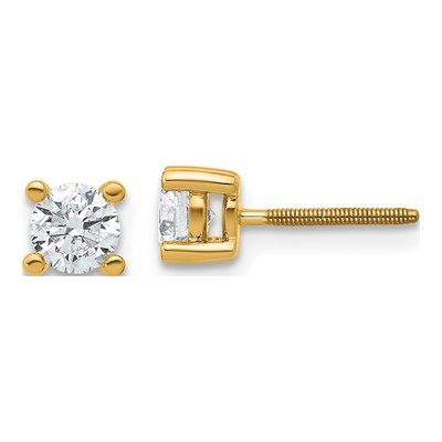 14K Yellow Gold 5/8 ct tw 4.4mm Round Lab-Grown Diamond Stud Earrings