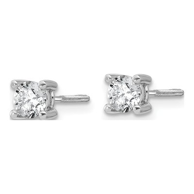 14K White Gold 5/8 ct tw 4.4mm Round Lab-Grown Diamond Stud Earrings – view 3