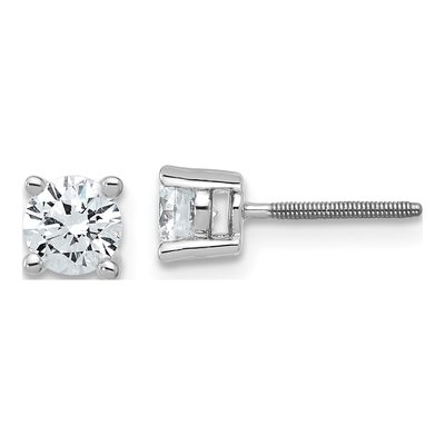 14K White Gold 3/4 ct tw 4.5mm Round Lab-Grown Diamond Stud Earrings