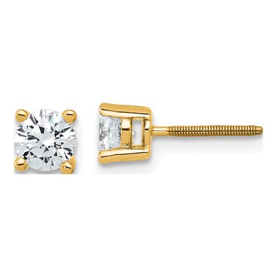 14K Yellow Gold 3/4 ct tw 4.5mm Round Lab-Grown Diamond Stud Earrings