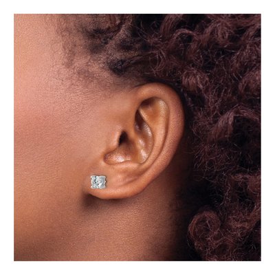 14K White Gold 1 ct tw 5mm Round Lab-Grown Diamond Stud Earrings – view 4