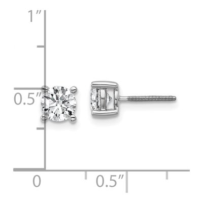 14K White Gold 1 ct tw 5mm Round Lab-Grown Diamond Stud Earrings – view 6