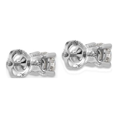 14K White Gold 1 ct tw 5mm Round Lab-Grown Diamond Stud Earrings – view 5