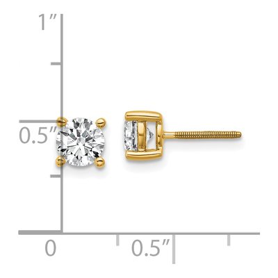 14K Yellow Gold 1 ct tw 5mm Round Lab-Grown Diamond Stud Earrings – view 7