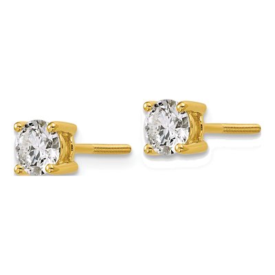 14K Yellow Gold 1 ct tw 5mm Round Lab-Grown Diamond Stud Earrings – view 4