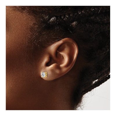 14K Yellow Gold 1 ct tw 5mm Round Lab-Grown Diamond Stud Earrings – view 5