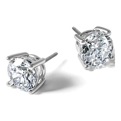 14K White Gold 1 ct tw 5mm Round Lab-Grown Diamond Stud Earrings – view 8