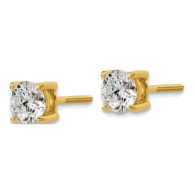 14K Yellow Gold 1 1/2 ct tw 5.8mm Round Lab-Grown Diamond Stud Earrings – view 3
