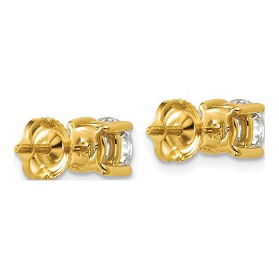 14K Yellow Gold 1 1/2 ct tw 5.8mm Round Lab-Grown Diamond Stud Earrings – view 5