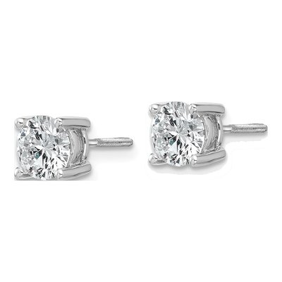 14K White Gold 1 1/2 ct tw 5.8mm Round Lab-Grown Diamond Stud Earrings – view 2