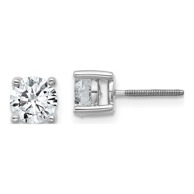 14K White Gold 1 1/2 ct tw 5.8mm Round Lab-Grown Diamond Stud Earrings