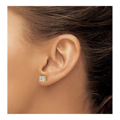 14K Yellow Gold 1 1/2 ct tw 5.8mm Round Lab-Grown Diamond Stud Earrings – view 4