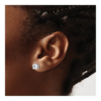 14K White Gold 2 ct tw 6.5mm Round Lab-Grown Diamond Screwback Stud Earrings – view 4