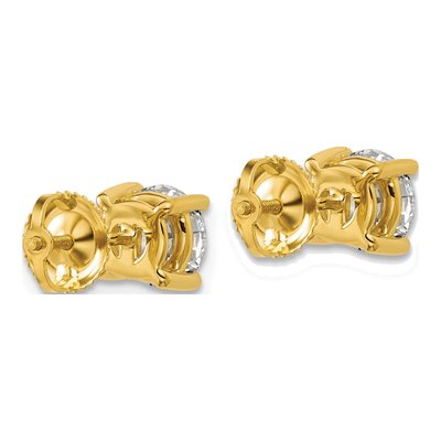 14K Yellow Gold 2 ct tw 6.5mm Round Lab-Grown Diamond Stud Earrings – view 6
